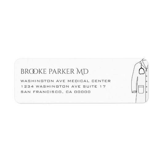 Moderne witte jas ceremonie dokter Kantoor Etiket (Voorkant)