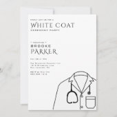 Moderne witte jas ceremonie feest kaart (Voorkant)