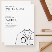 Moderne witte jas ceremonie feest kaart
