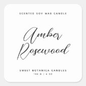 Moderne witte kaars product verpakking vierkante sticker (Voorkant)