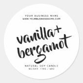 Moderne witte kaars ronde sticker (Voorkant)