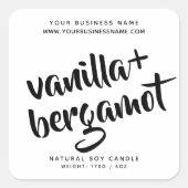 Moderne witte kaars vierkante sticker (Voorkant)
