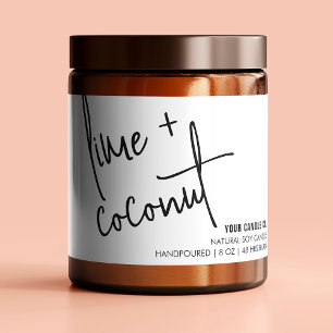 Moderne witte kaars / zeep-productlabel rechthoekige sticker