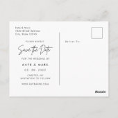 Moderne witte kader foto save the date briefkaart (Achterkant)