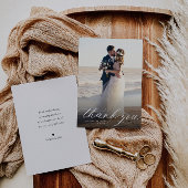 moderne witte kalligrafie bruiloft bedankkaart