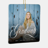 Moderne witte kalligrafie Foto Afstuderen Keramisch Ornament (Rechts)