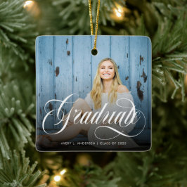 Moderne witte kalligrafie Foto Afstuderen Keramisch Ornament