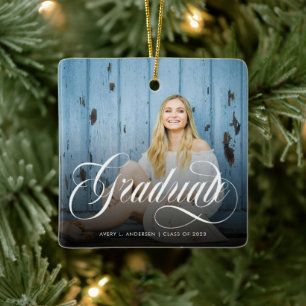 Moderne witte kalligrafie Foto Afstuderen Keramisch Ornament