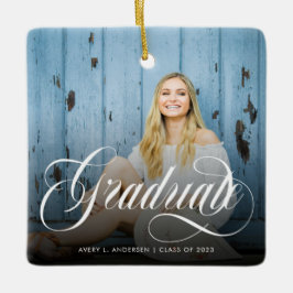 Moderne witte kalligrafie Foto Afstuderen Keramisch Ornament