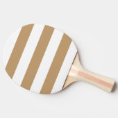 Moderne witte, kamelenbruine streep tafeltennisbatje (Zijkant)
