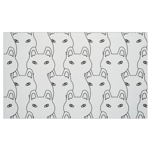 Moderne, witte-kattelijnkunststofstructuur stof (Fat Quarter)