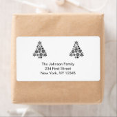 Moderne witte kerst retour adreslabels etiket (Insitu)