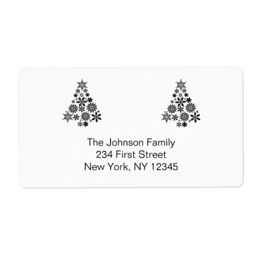Moderne witte kerst retour adreslabels etiket (Voorkant)