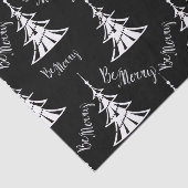 Moderne witte kerstbomen met zwarte kerst tissuepapier (Detail)