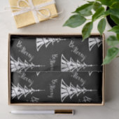 Moderne witte kerstbomen met zwarte kerst tissuepapier (Geschenk)