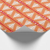 Moderne witte kerstbomen op Oranje Cadeaupapier (Hoek)