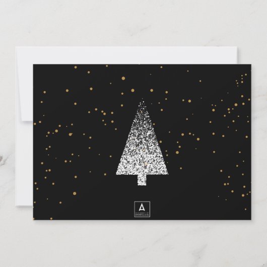 Moderne Witte Kerstboom Uitnodiging (Achterkant)