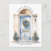 Moderne Witte Kerstmisdeur Nieuw Huis Bewegen Feestdagenkaart (Voorkant)