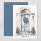 Moderne Witte Kerstmisdeur Nieuw Huis Bewegen Feestdagenkaart (Voorkant / Achterkant)