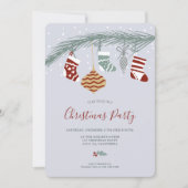 Moderne witte kerstsokken illustratie kaart (Voorkant)