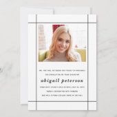 Moderne witte Klasse van 2025 afstuderen foto Aankondiging (Achterkant)