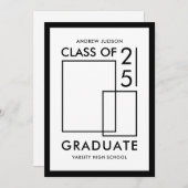 Moderne witte klasse van 25 foto Afstuderen Aankondiging (Voorkant / Achterkant)