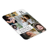 Moderne witte kleur blok familie 6 foto collage magneet (Rechterzijde)