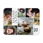 Moderne witte kleur blok familie 6 foto collage magneet (Horizontaal)