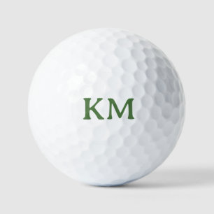Moderne witte kleur Initialen met een varenbladm Golfballen