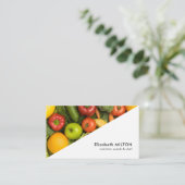 Moderne witte, kleurrijke voedingsvoedingsstof visitekaartje (Staand voorkant)