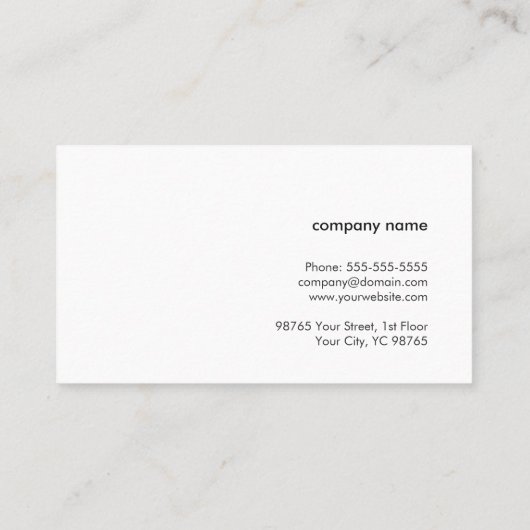 Moderne witte, kleurrijke voedingsvoedingsstof visitekaartje (Achterkant)