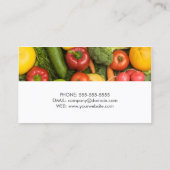 Moderne witte, kleurrijke voedingsvoedingsstof visitekaartje (Achterkant)