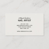 Moderne witte koraal Roos marmerbare nagels op naa Visitekaartje (Achterkant)