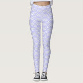 Moderne, witte, Latijnse, meetbare lichte periwink Leggings (Voorkant)