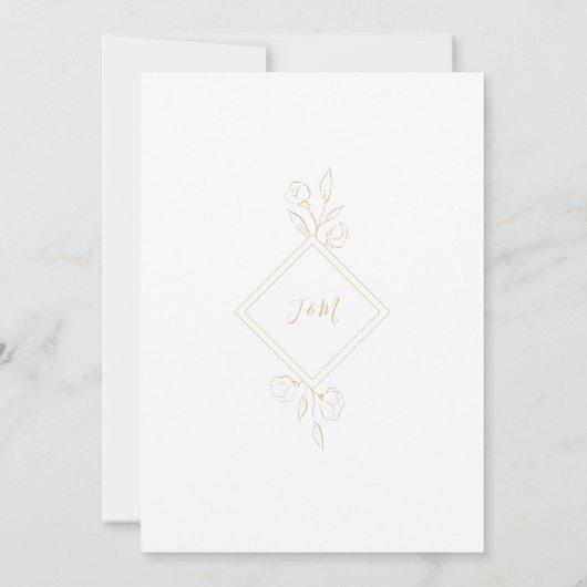 Moderne witte legant eenvoudige Floral bruiloft Save The Date (Achterkant)