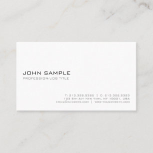 Moderne witte legant eenvoudige minimalistische visitekaartje