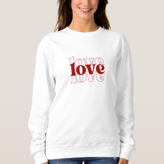 Moderne Witte Liefde Print Vrouw Sweatshirt (Voorkant)