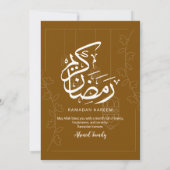 Moderne witte lijn kunst Ramadan Iftar diner Kaart (Achterkant)