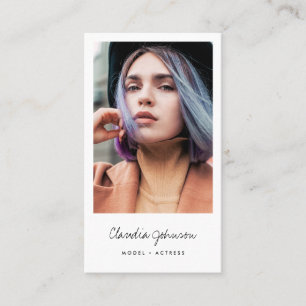 Moderne witte lijst acteur model zangeres dansfoto visitekaartje