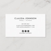 Moderne witte lijst acteur model zangeres dansfoto visitekaartje (Achterkant)