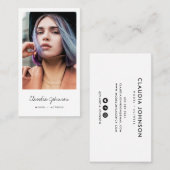 Moderne witte lijst acteur model zangeres dansfoto visitekaartje (Voorkant / Achterkant)