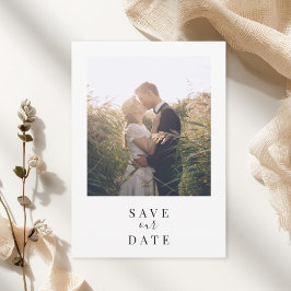 Moderne Witte Lijst Fotobruiloft Save The Date