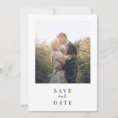 Moderne Witte Lijst Fotobruiloft Save The Date (Voorkant)