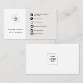 Moderne witte logo branding identiteit stijl visitekaartje (Voorkant / Achterkant)