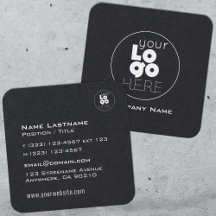 Moderne witte Logo op mannelijke afgeronde rand zw