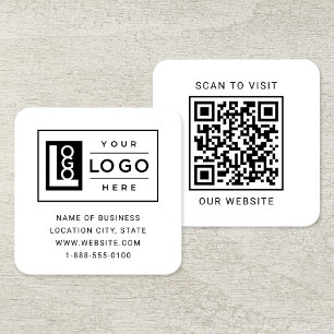 Moderne witte logo QR-code scan website Vierkante Visitekaartje