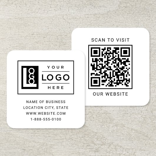 Moderne witte logo QR-code scan website Vierkante Visitekaartje