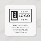 Moderne witte logo QR-code scan website Vierkante Visitekaartje (Voorkant)