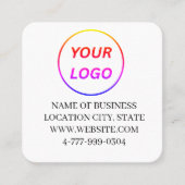 Moderne Witte Logo QR-code Scan Website Vierkante Visitekaartje (Voorkant)