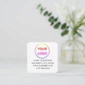 Moderne Witte Logo QR-code Scan Website Vierkante Visitekaartje (Staand voorkant)